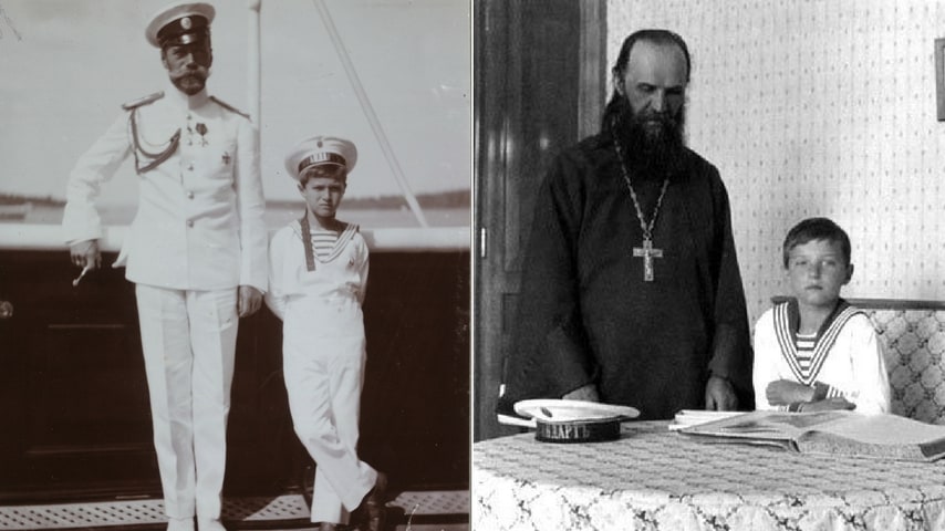 romanov, lo zarievic alexiei con Nicola II e Rasputin