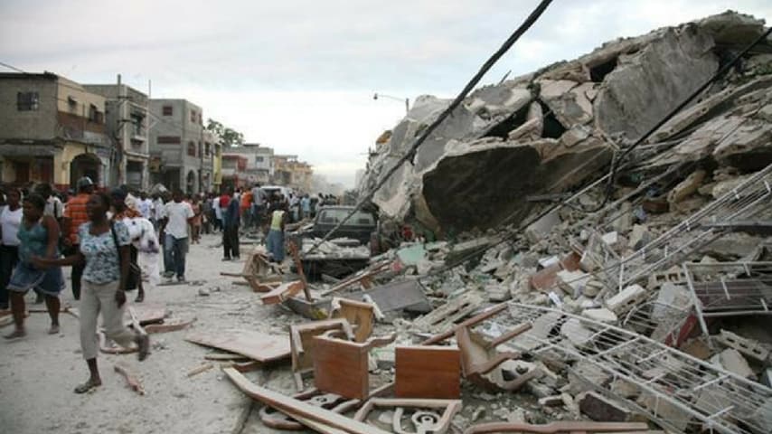 Una foto del disastro causato dal terremoto del 2010