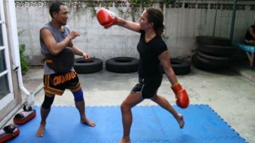 Kathy Gerathy kick boxer a Bangkok Credits_ Leicester Mercury