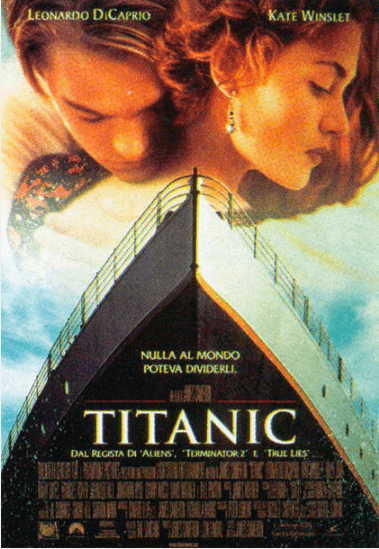 La locandina italiana del film di James Cameron Titanic