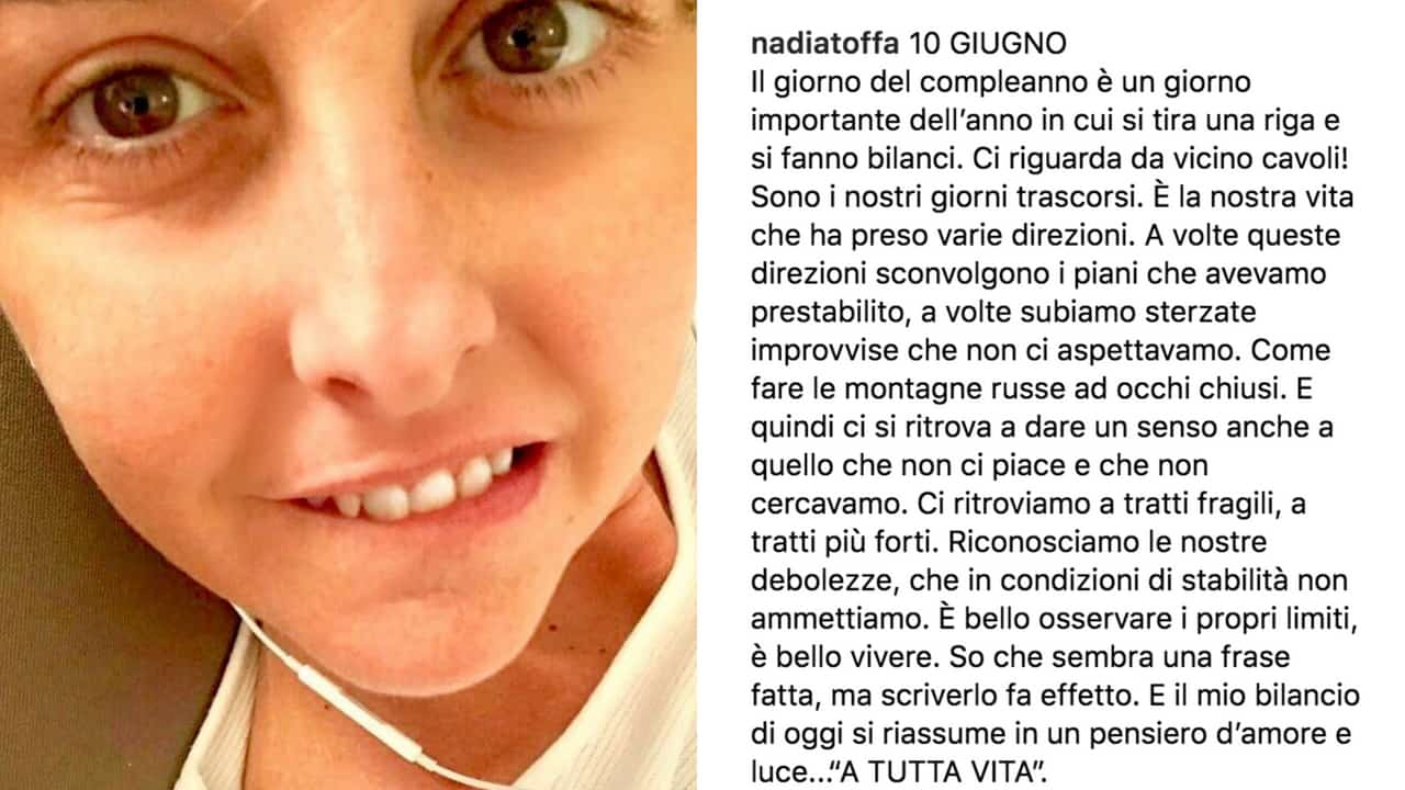 Nadia toffa post social compleanno