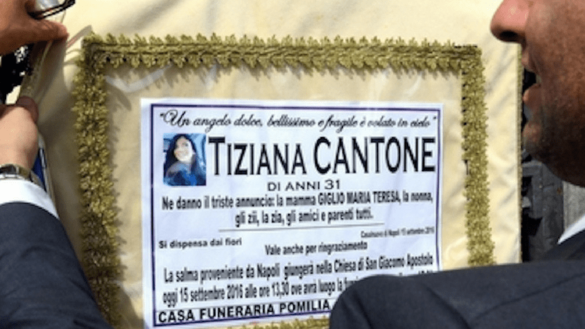 drappo funebre tiziana cantone