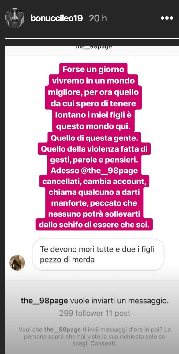 Augura la morte ai figli di Bonucci, la replica dura del calciatore