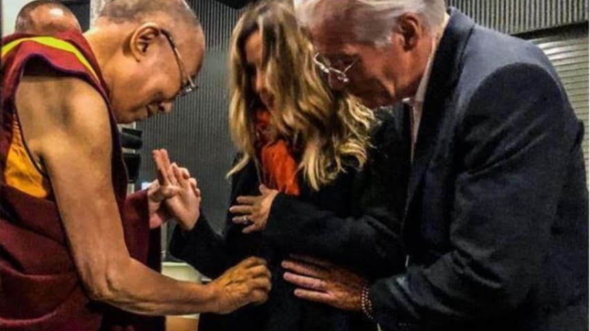 Richard Gere con la moglie e il Dalai Lama