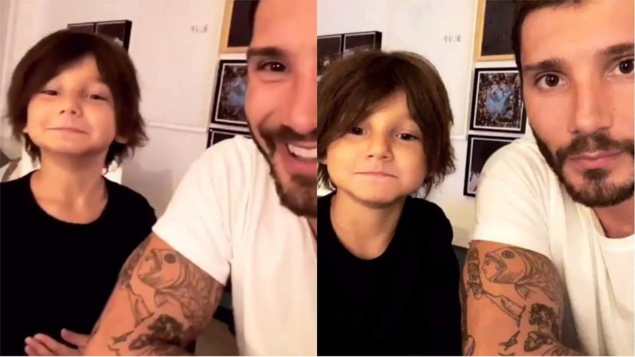Santiago a lezione di napoletano da papà Stefano De Martino
