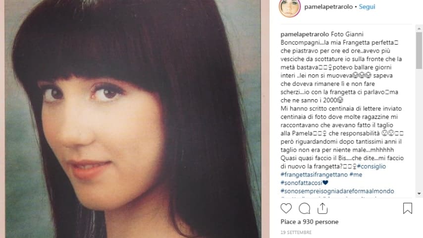 Pamela Petrarolo da giovane ai tempi di "Non è la Rai"
