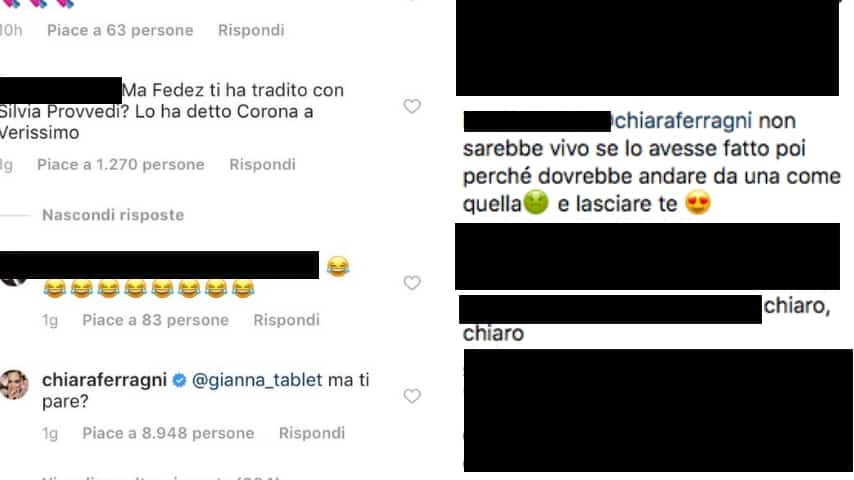 Chiara Ferragni risponde a Corona