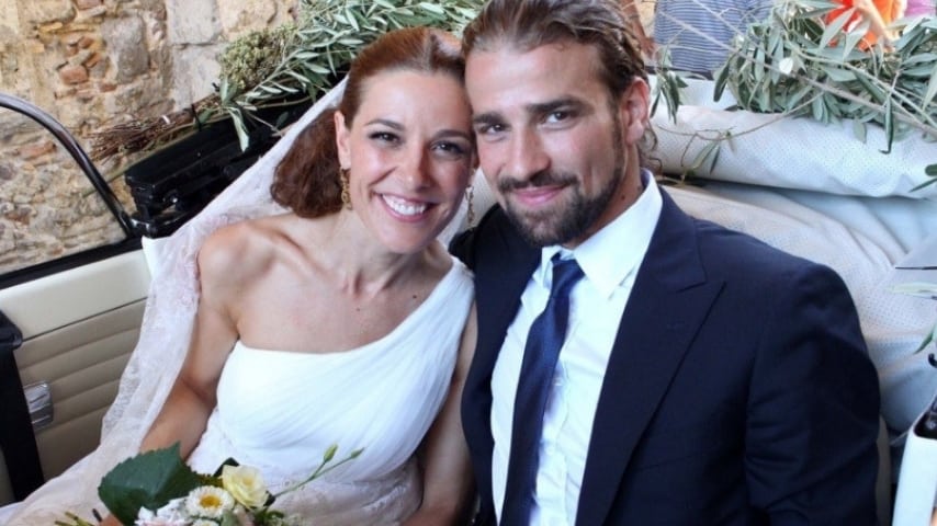 Mario Biondo e sua moglie nel giorno del matrimonio da favola a Taormina