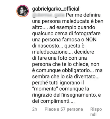 Una fan se la prende con Gabriel Garko: "Un gran maleducato"