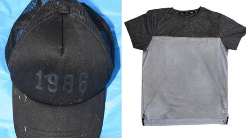 Il cappello e la maglietta rinvenuti nel luogo del delitto.