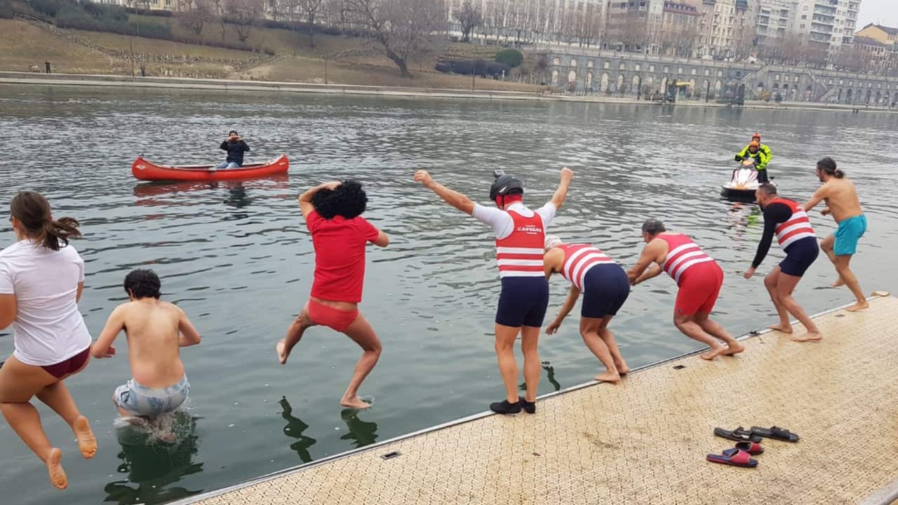 tuffo invernale nel Po