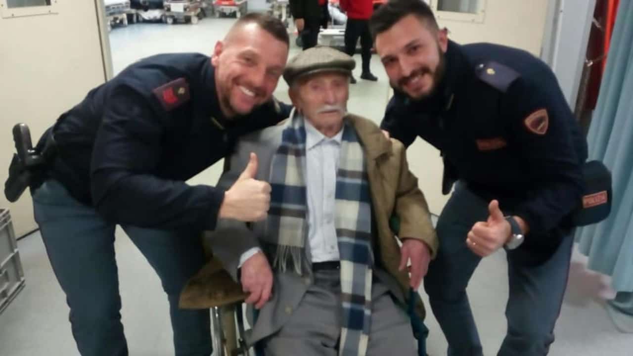 Nonno Giuseppe si perde ma lo salva la polizia dalla notte gelida di Alessandria