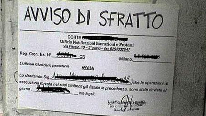 avviso di sfratto