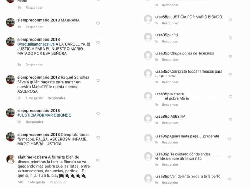 Minacce e insulti sul profilo di Raquel Sanchez Silva