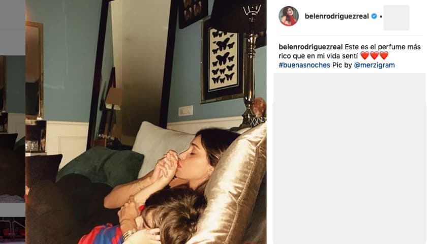 Belén Rodriguez e Santiago su Instagram