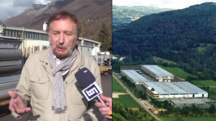 Da sinistra: Vinicio Bulla in un'intervista ai microfoni del Tg1 e la Rivit spa vista dall'alto