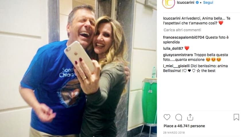 Lorella Cuccarini ricorda l'amico Frizzi su Instagram a 2 giorni dalla sua scomparsa nel 2018