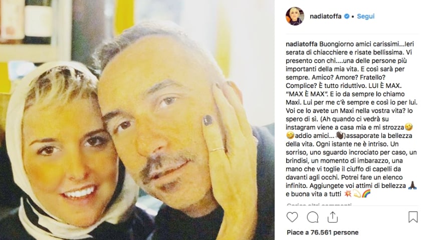 Il post di Nadia Toffa su Max. Fonte: Nadia Toffa/Instagram