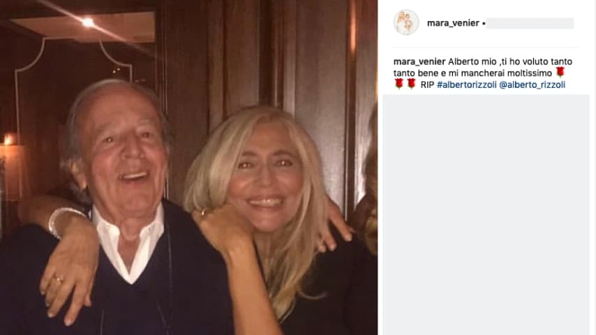 La dedica di Mara Venier ad Alberto Rizzoli su Instagram