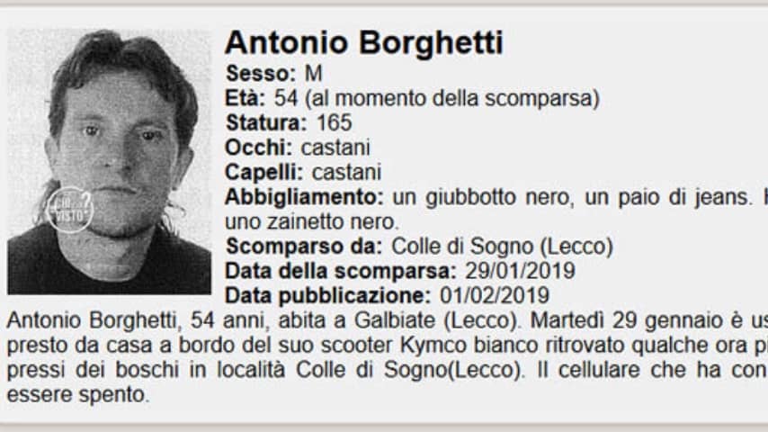 antonio borghetti chi lha visto