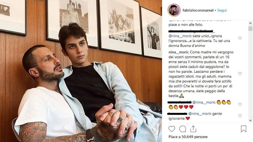 Nina Moric risponde duramente a chi offende il figlio