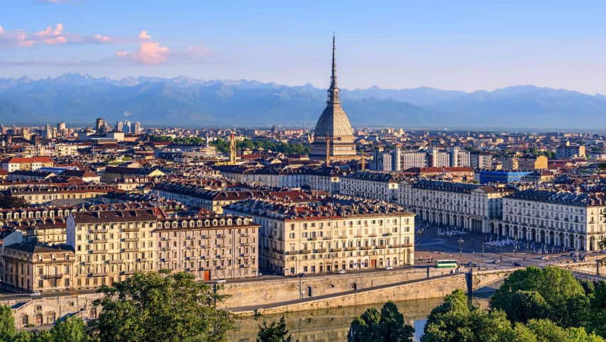 la città di Torino vista dall'alto