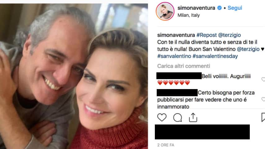 Simona Ventura e Giovanni Terzi: parole d'amore per San Valentino