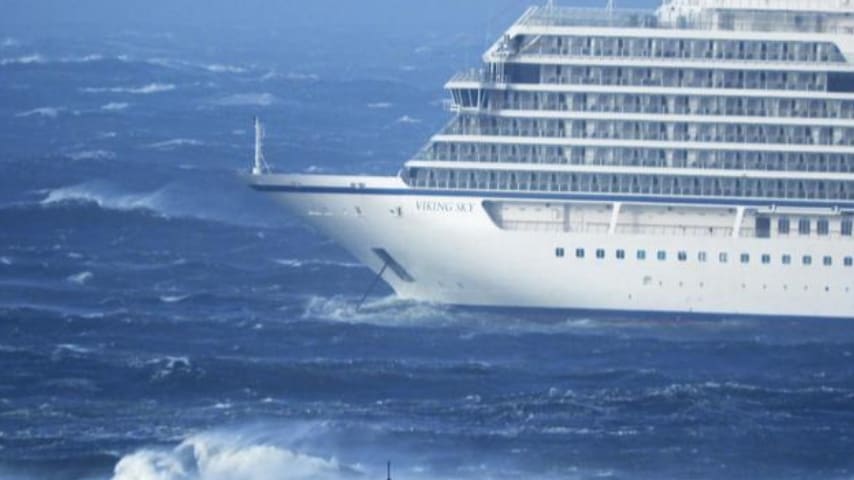 La Viking Sky alla deriva al largo delle coste della Norvegia. Credits ANSA