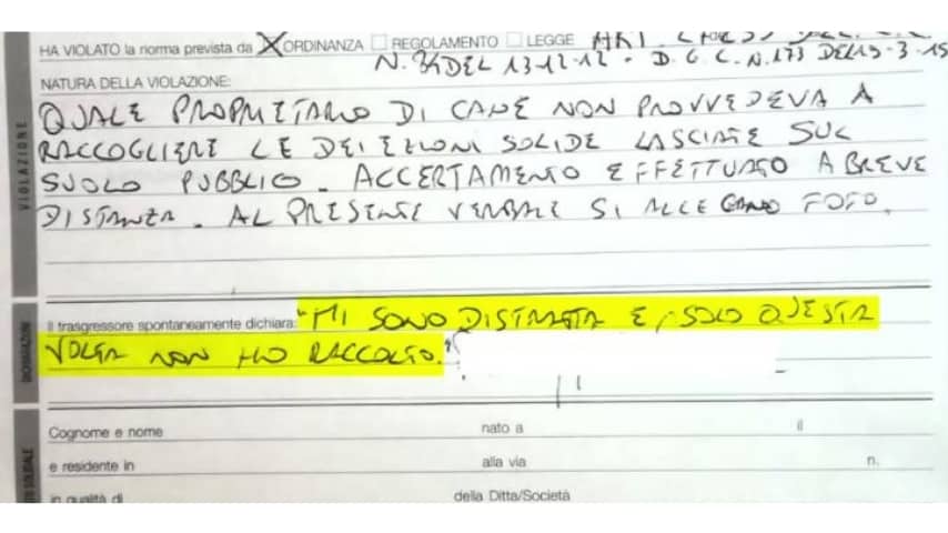 Bari, multa salatissima per non aver raccolto dalla strada gli escrementi del suo cane