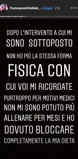 Una delle Storie di Francesco Chiofalo su Instagram