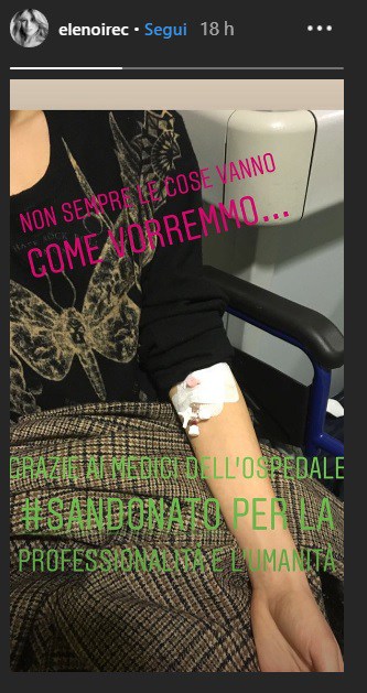 La Storia su Instagram di Elenoire Casalegno dall'ospedale