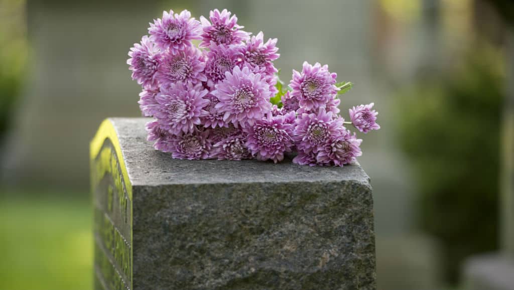 Dei fiori su una tomba