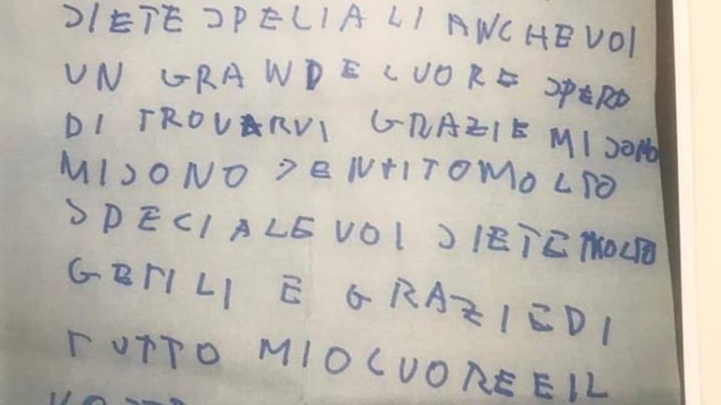 Biglietto di ringraziamento speciale all?asl di Vercelli: a scriverlo un ragazzo down