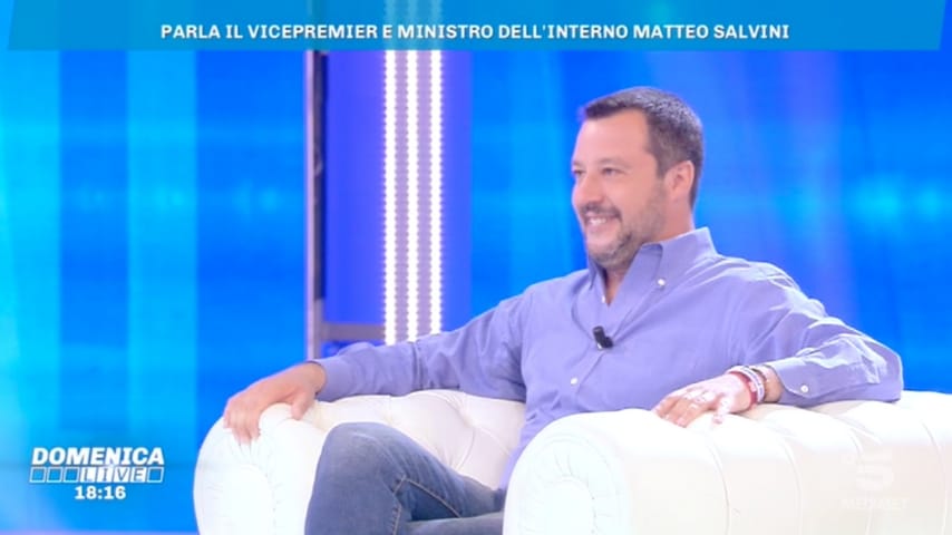 Matteo Salvini a Domenica LiveMatteo Salvini a Domenica Live