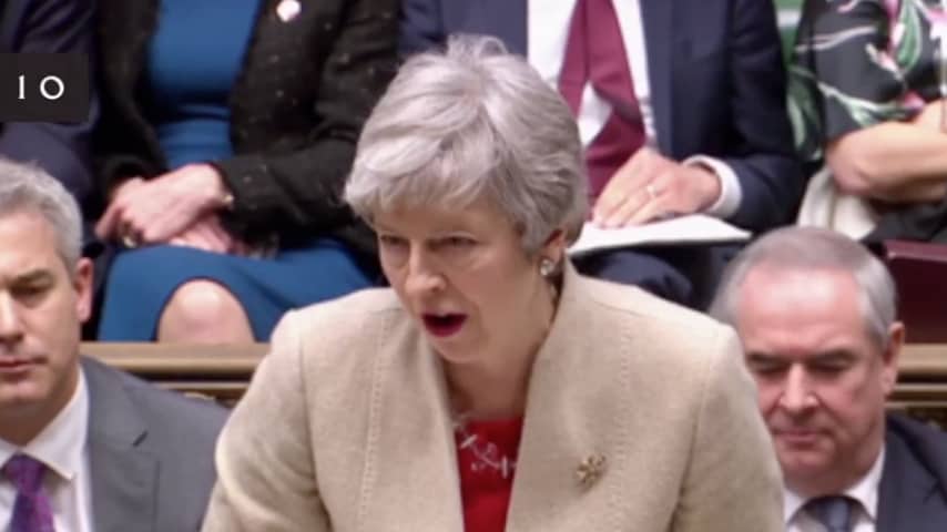 Theresa May durante la discussione a Westminster. Fonte: Downing Street/Twitter