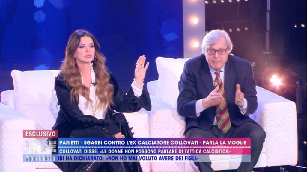 primi piani di alba parietti vittorio sgarbi