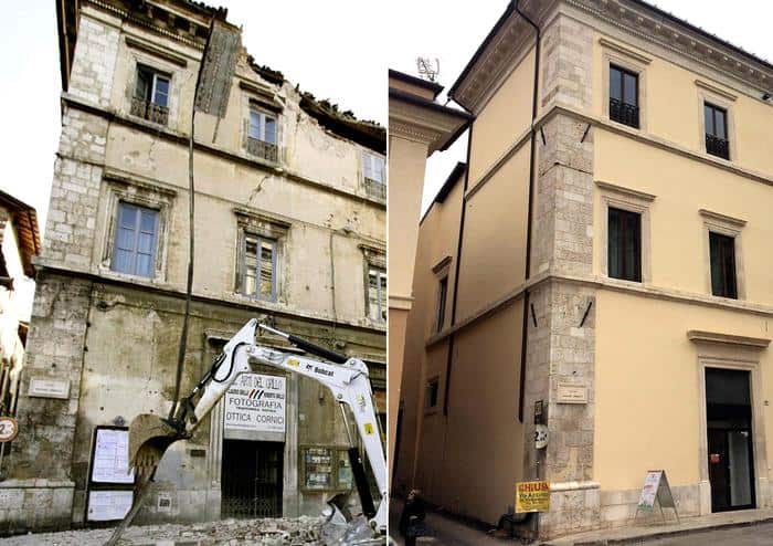 l'aquila, un palazzo prima e dopo