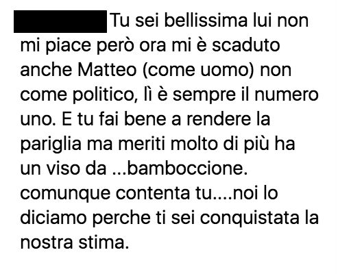 uno dei commenti al posto di elisa isoardi