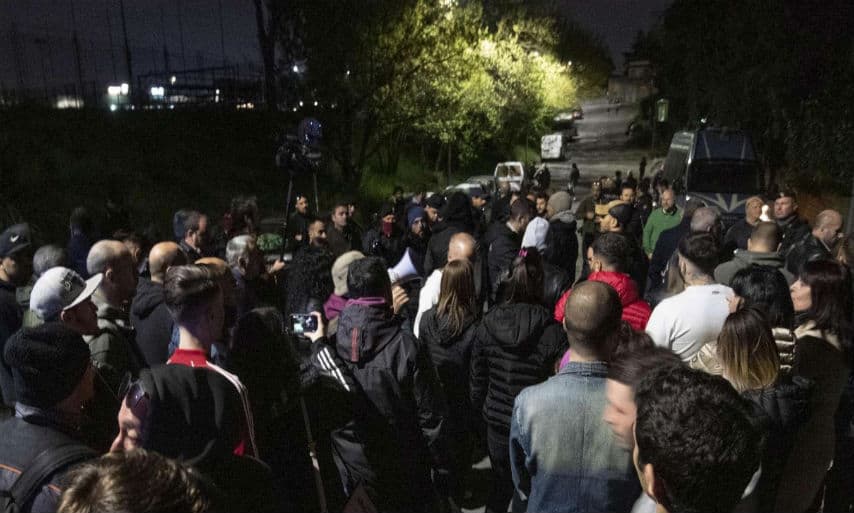 protesta contro i rom a roma