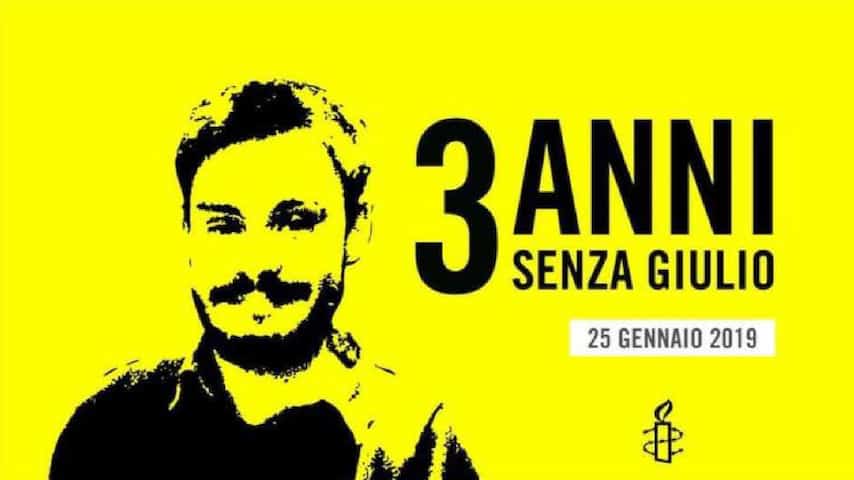 3 anni senza Giulio, la campagna di Amnesty International. Immagine: Sito Amnesty International 