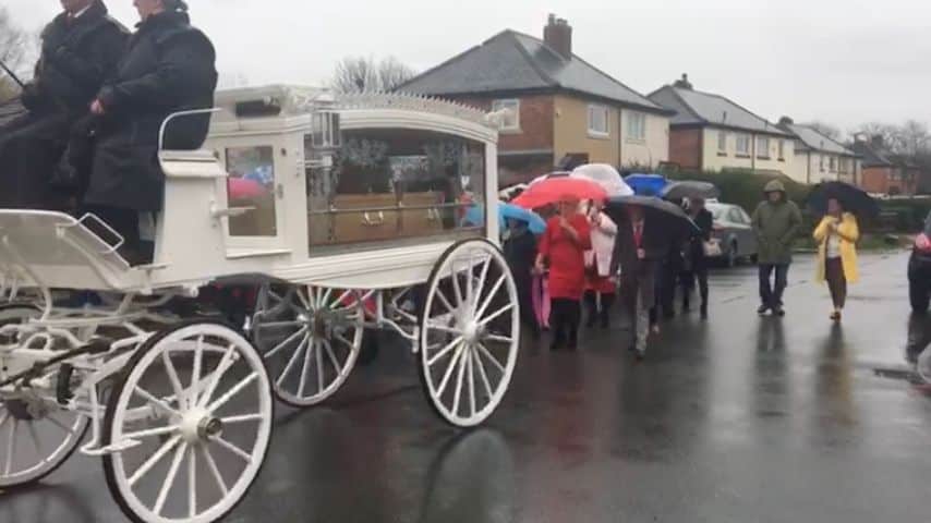 Il funerale di Rosie Darbyshire. Immagine: Blog Preston Video/Facebook