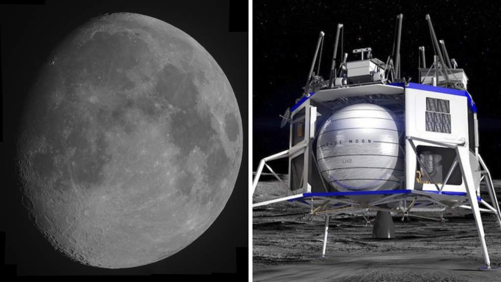 la luna e la navicella spaziale firmata amazon