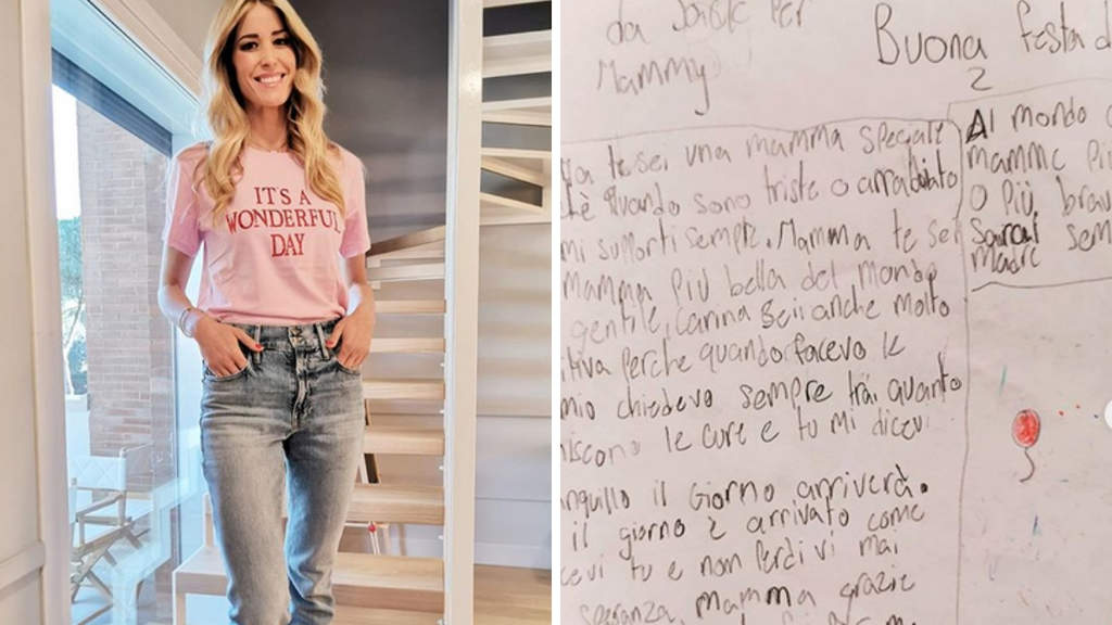 Elena Santarelli e la lettera scritta dal piccolo Giacomo