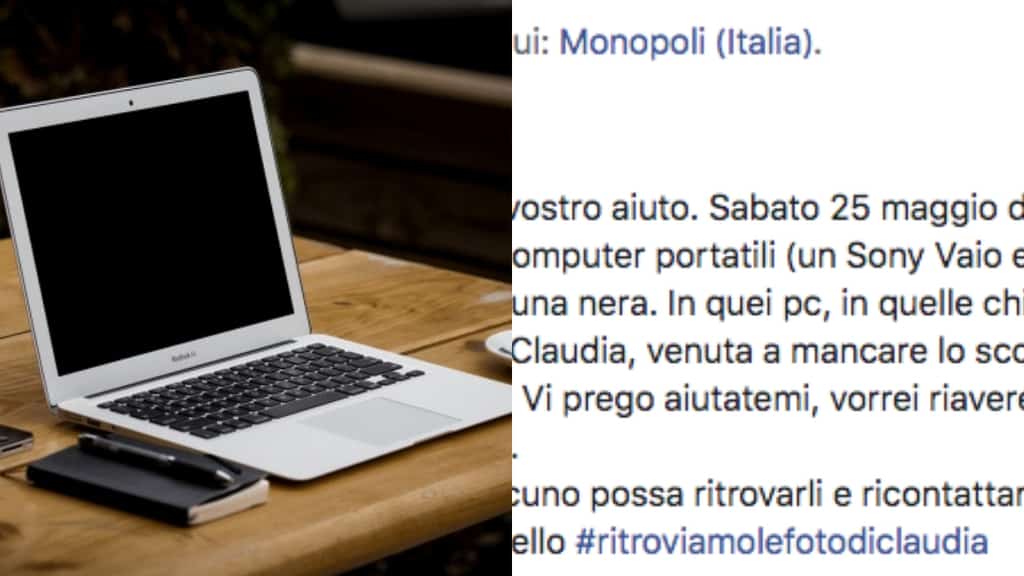 pc rubati foto figlia