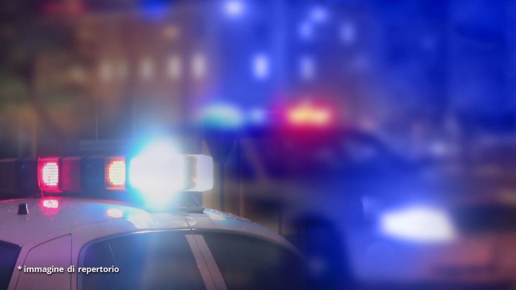 auto della polizia con le luci accese
