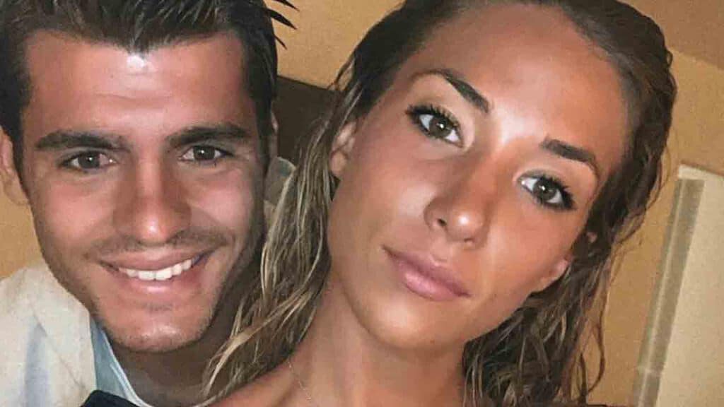 Primo piano di Alvaro Morata e Alice Campello