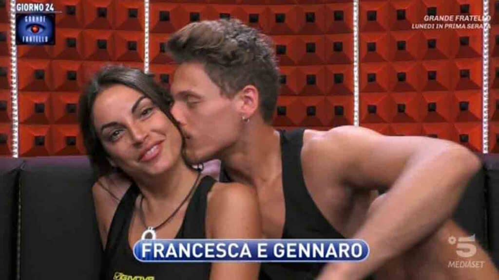 Francesca De André e Gennaro Lillio in confessionale al Grande Fratello
