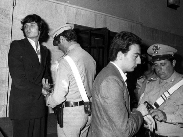 Gianni Guido ed Angelo Izzo durante il processo
