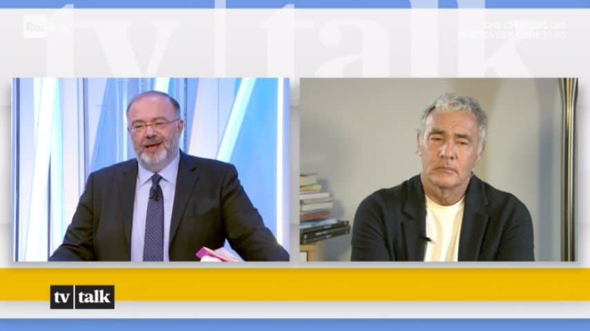 Massimo Bernardini e Massimo Giletti. Immagine: Puntata di Tv Talk 