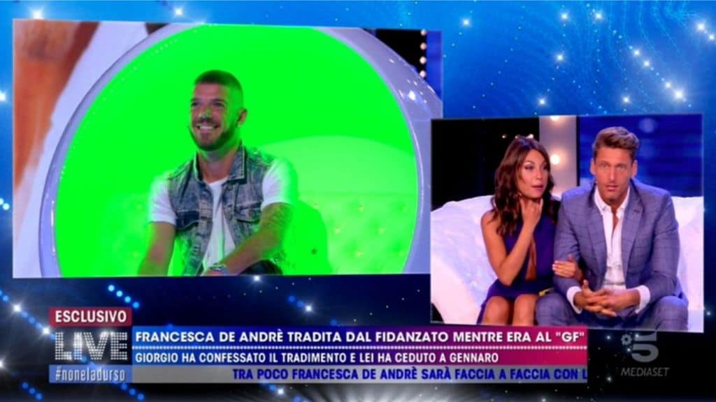 Francesca De André e l'ex Giorgio Tambellini a Live